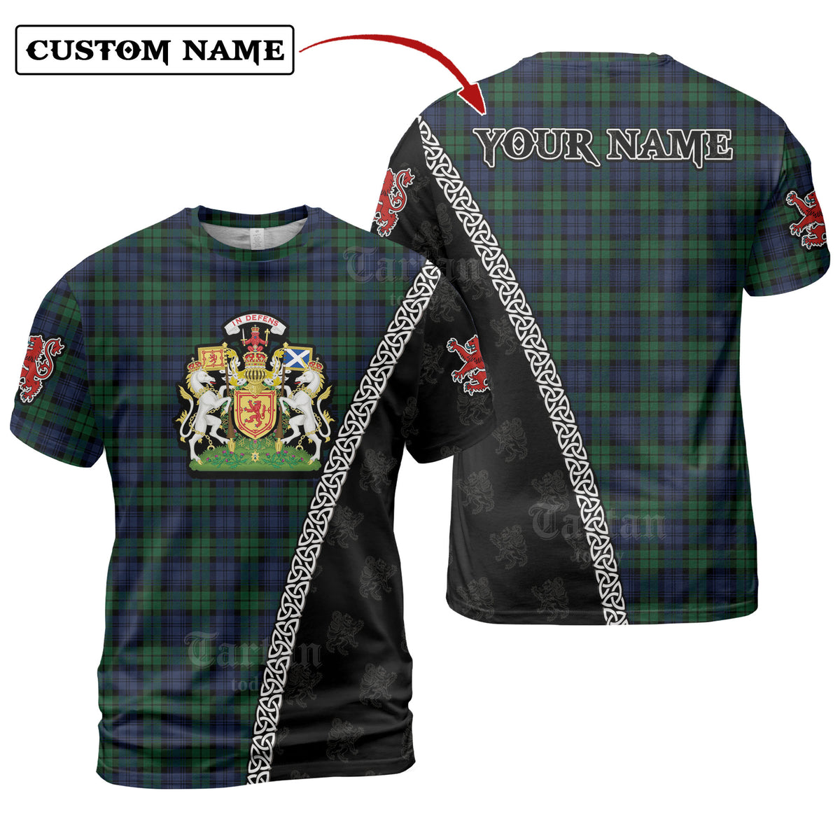 Campbell Modern Tartan Shirt with Scotland Coat of Arms & Custom Name FB91