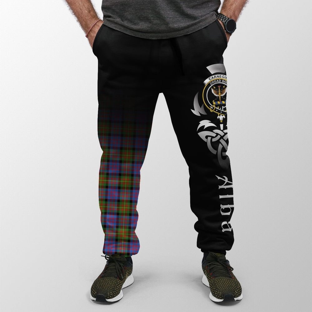 Clan Carnegie Ancient Tartan Crest Jogger Sweatpants  Alba Celtic Style MR51 Clan Carnegie Tartan Today   