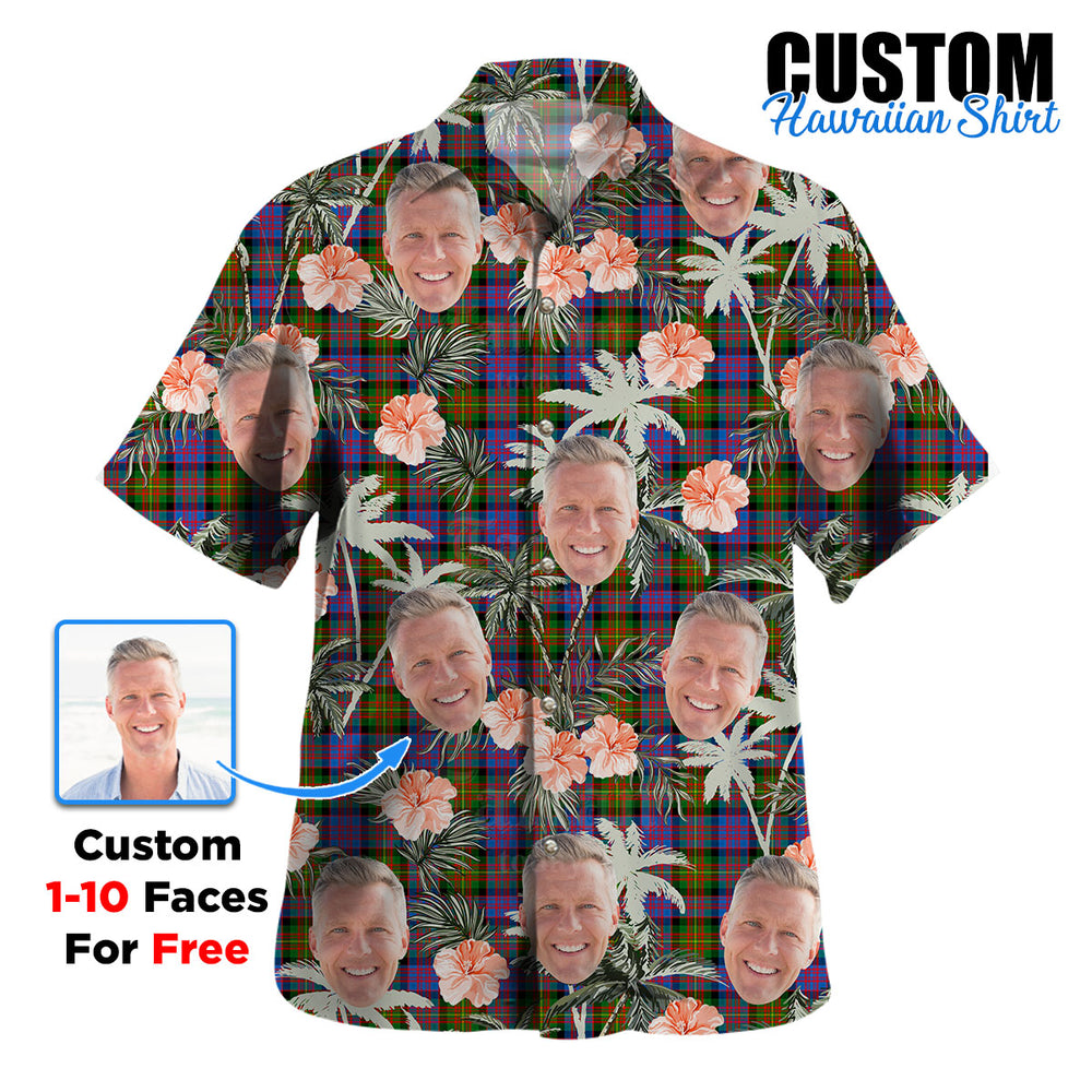Clan Carnegie Ancient Tartan Custom Face Hawaiian Shirt – Unisex Gift for Family Members, Summer Party QL97 Carnegie Ancient Tartan Tartan Hawaii Shirt