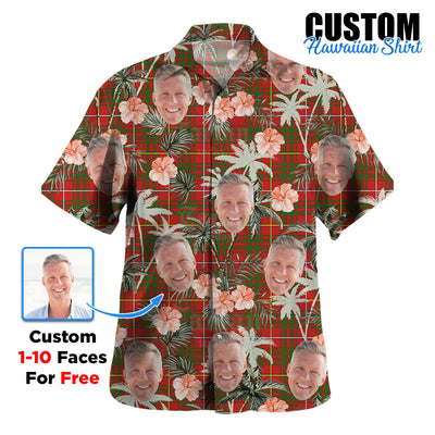 Clan Carruthers Tartan Custom Face Hawaiian Shirt – Unisex Gift for Family Members, Summer Party