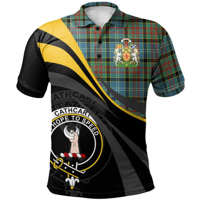 Clan Cathcart Tartan Polo Shirt - Royal Coat Of Arms Style