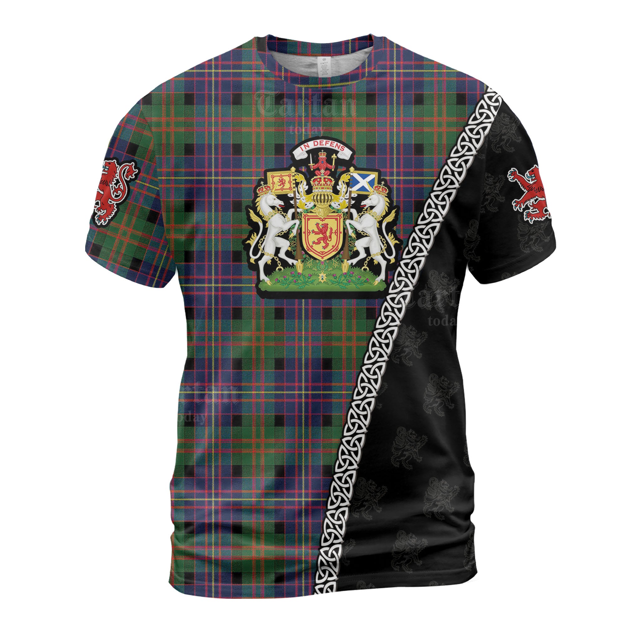 Personalized Clan Chalmer Tartan Shirt with Scotland Coat of Arms & Custom Name GK90