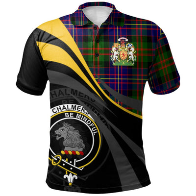 Clan Chalmers Modern Tartan Polo Shirt - Royal Coat Of Arms Style