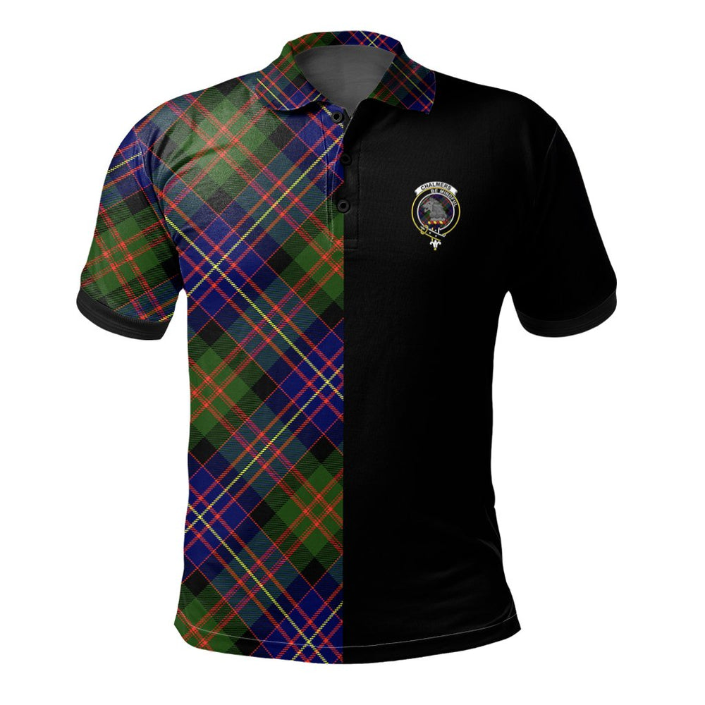Clan Chalmers Modern Tartan Polo Shirt Half of Me - Cross Style RN82 Chalmers Modern Tartan Tartan Polo   