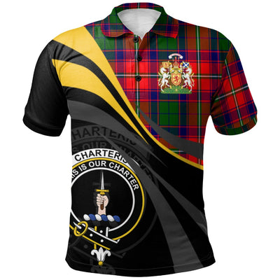 Clan Charteris Tartan Polo Shirt - Royal Coat Of Arms Style