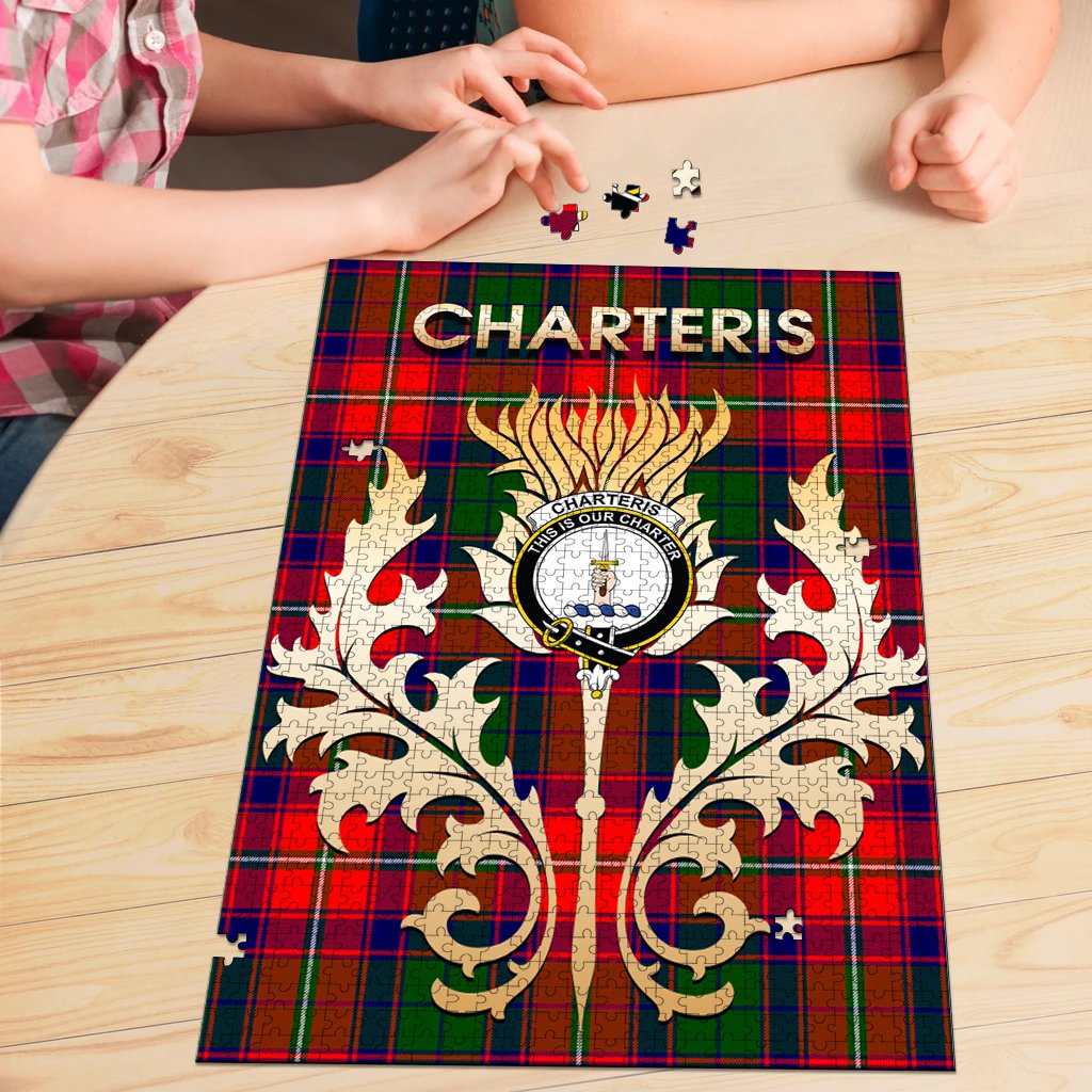 Clan Charteris Tartan Crest Thistle Jigsaw Puzzles Gift For Family JY99 Clan Charteris Tartan Today   