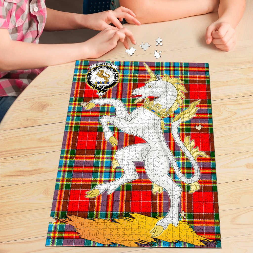 Clan Chattan Tartan Crest Unicorn Scotland Jigsaw Puzzles Gift For Family OG98 Clan Chattan Tartan Today   