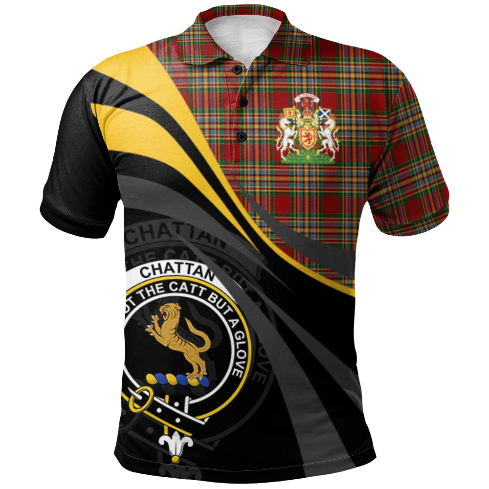 Clan Chattan Clan Tartan Polo Shirt - Royal Coat Of Arms Style SK15 Chattan Tartan Tartan Tartan Polo   