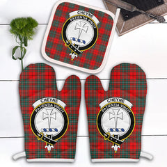 Clan Cheyne Tartan Crest Oven Mitt And Pot Holder (2 Oven Mitts + 1 Pot Holder) OO12 Clan Cheyne Tartan Today   