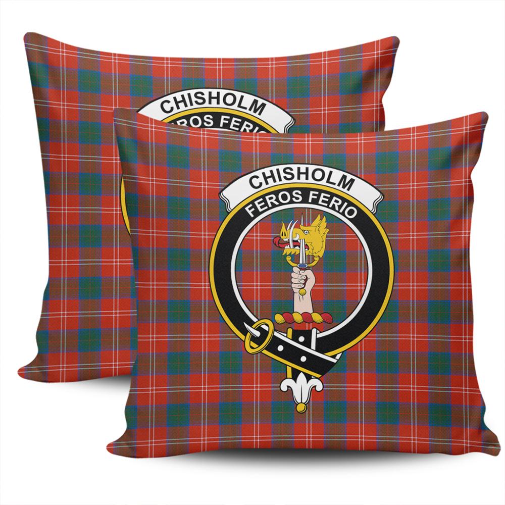 Clan Chisholm Ancient Tartan Crest Pillow Cover EB22 Clan Chisholm Tartan Today   