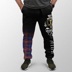 Clan Chisholm Hunting Modern Tartan Crest Jogger Sweatpants  Alba Celtic Style UR24 Clan Chisholm Tartan Today   