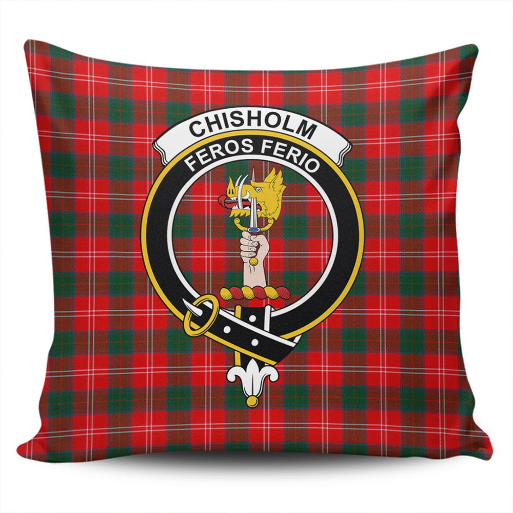 Clan Chisholm Modern Tartan Crest Pillow Cover IH51 Clan Chisholm Tartan Today   