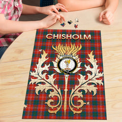 Clan Chisholm Ancient Tartan Crest Thistle Jigsaw Puzzles Gift For Family DO71 Clan Chisholm Tartan Today   