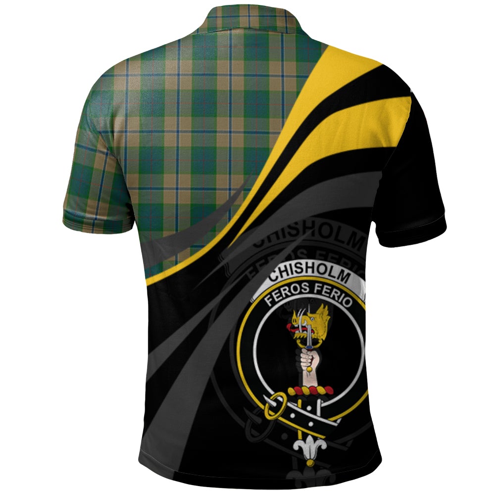Clan Chisholm Colonial Tartan Polo Shirt - Royal Coat Of Arms Style MC45 Chisholm Colonial Tartan Tartan Polo   