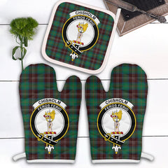 Clan Chisholm Hunting Ancient Tartan Crest Oven Mitt And Pot Holder (2 Oven Mitts + 1 Pot Holder) EE53 Clan Chisholm Tartan Today   
