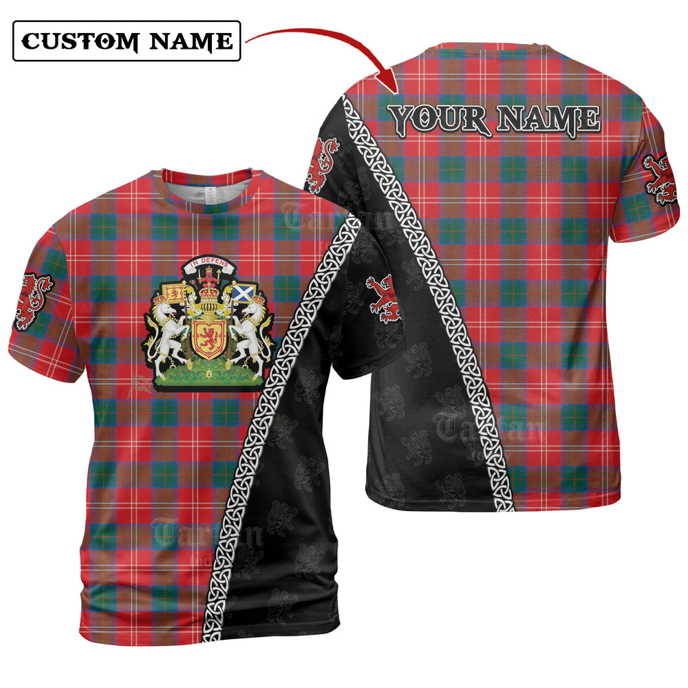 Chisholm Ancient Tartan Shirt with Scotland Coat of Arms & Custom Name BC57