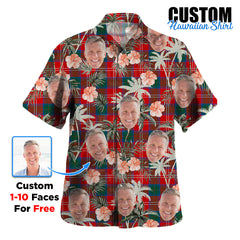 Clan Chisholm Ancient Tartan Custom Face Hawaiian Shirt – Unisex Gift for Family Members, Summer Party OR53 Chisholm Ancient Tartan Tartan Hawaii Shirt