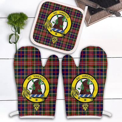 Clan Christie Tartan Crest Oven Mitt And Pot Holder (2 Oven Mitts + 1 Pot Holder)