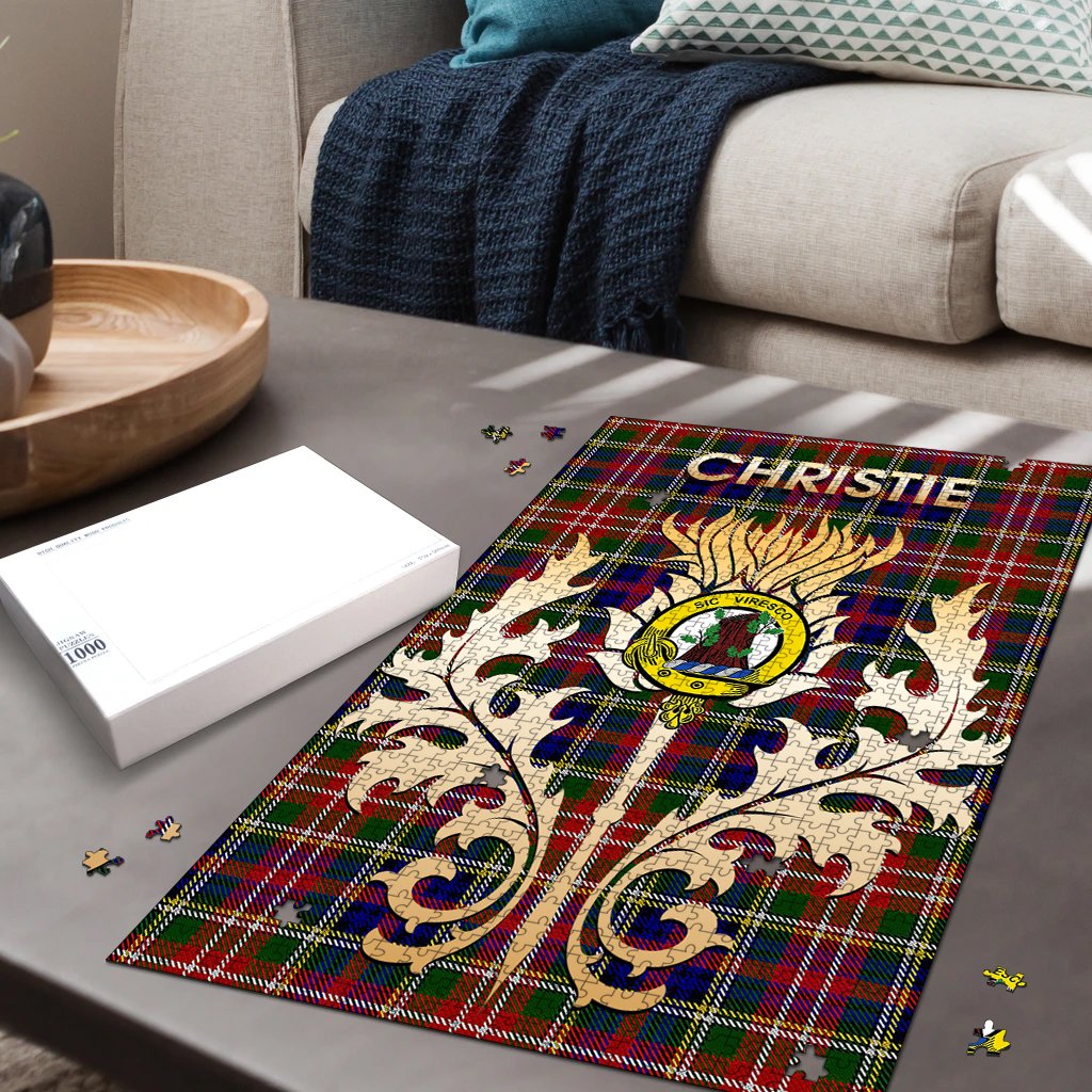 Clan Christie Tartan Crest Thistle Jigsaw Puzzles Gift For Family BV27 Clan Christie Tartan Today   
