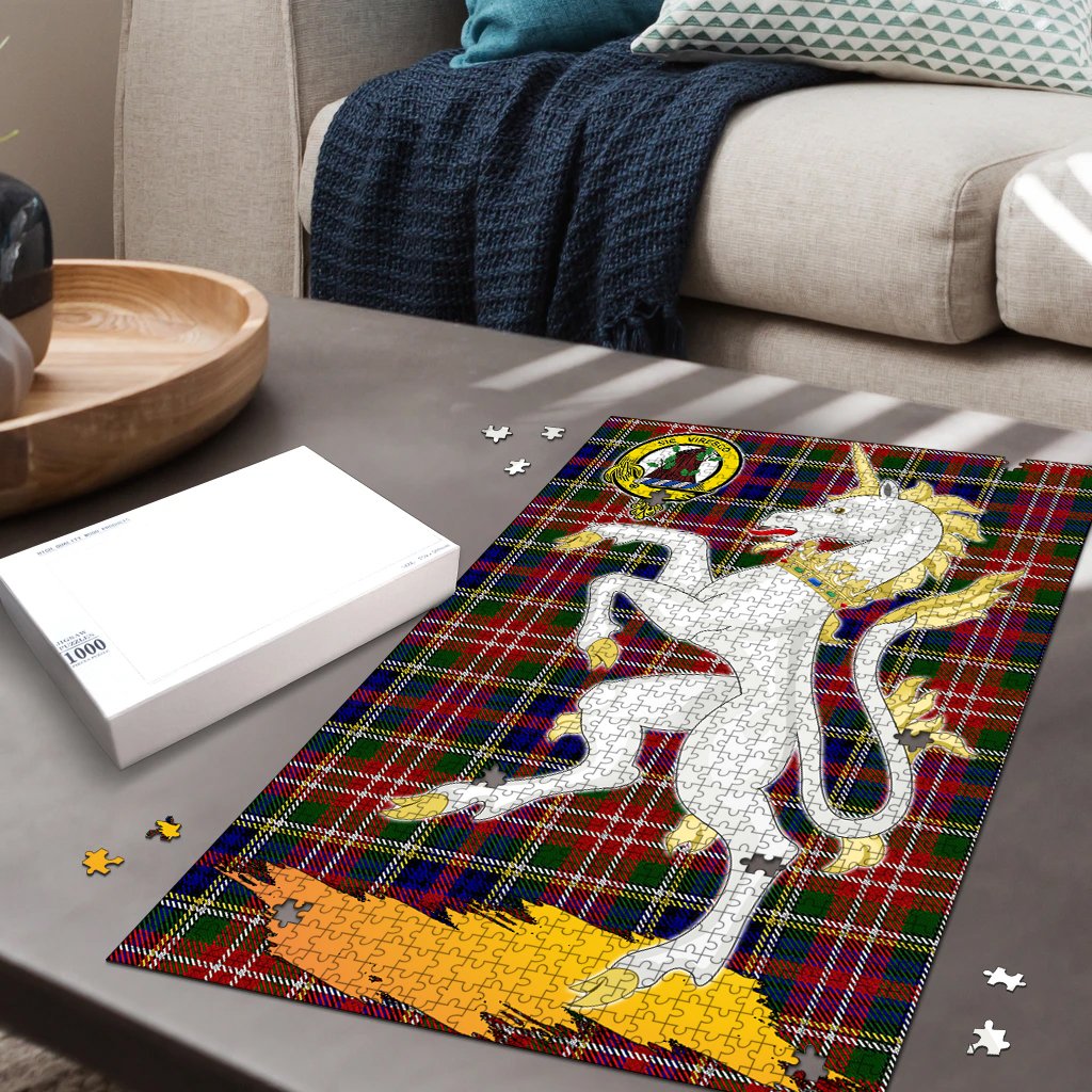 Clan Christie Tartan Crest Unicorn Scotland Jigsaw Puzzles Gift For Family DQ44 Clan Christie Tartan Today   