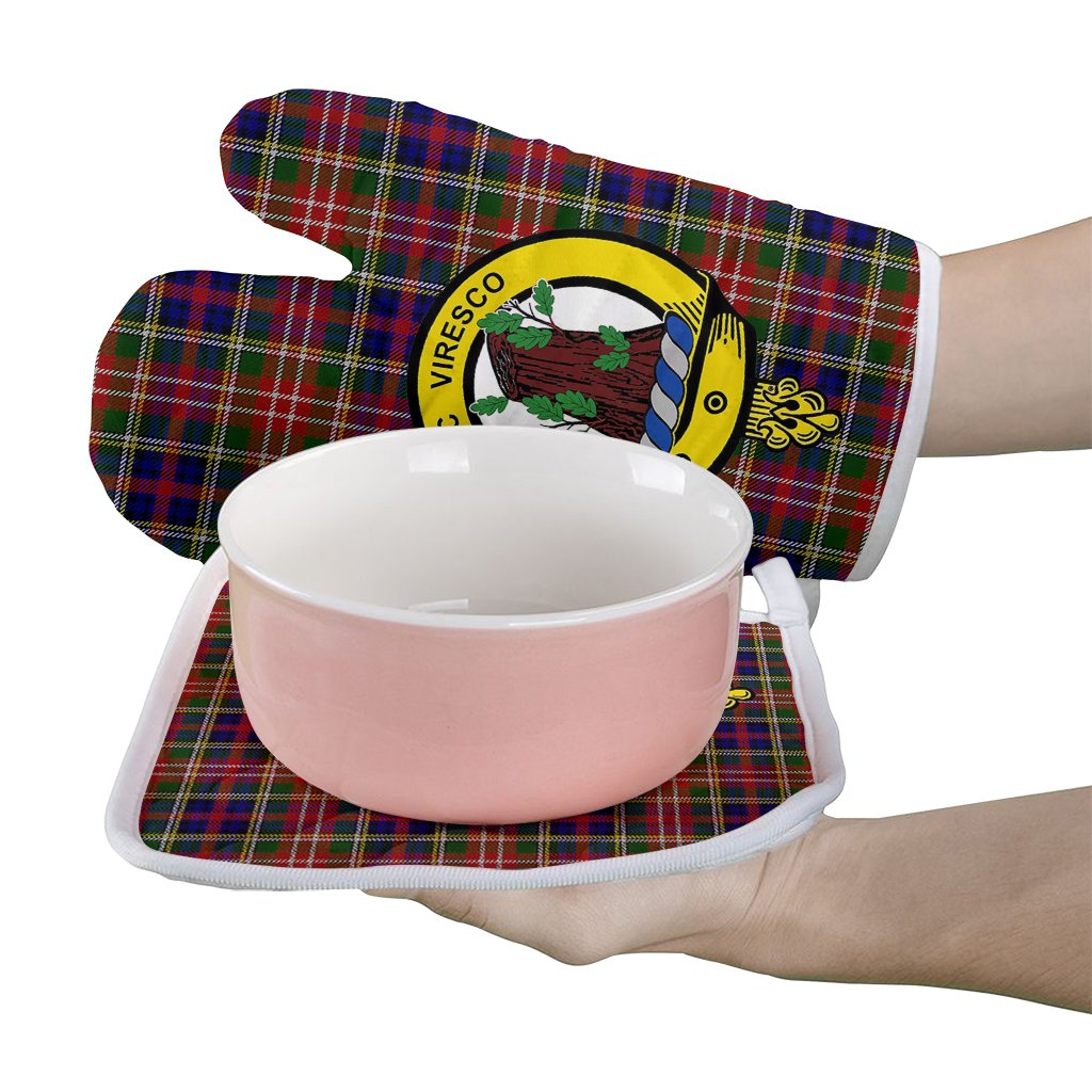 Clan Christie Tartan Crest Oven Mitt And Pot Holder (2 Oven Mitts + 1 Pot Holder) GY37 Clan Christie Tartan Today   