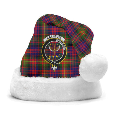 Clan Carnegie Modern Tartan Crest Christmas Santa Hat BN33