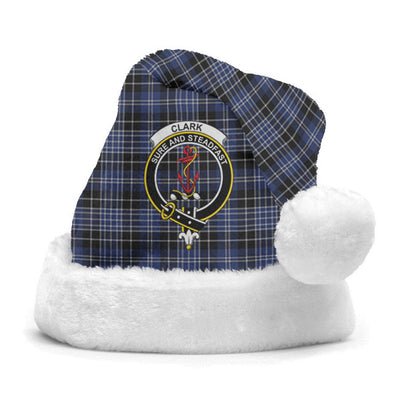 Clan Clark Modern Tartan Crest Christmas Santa Hat KZ58