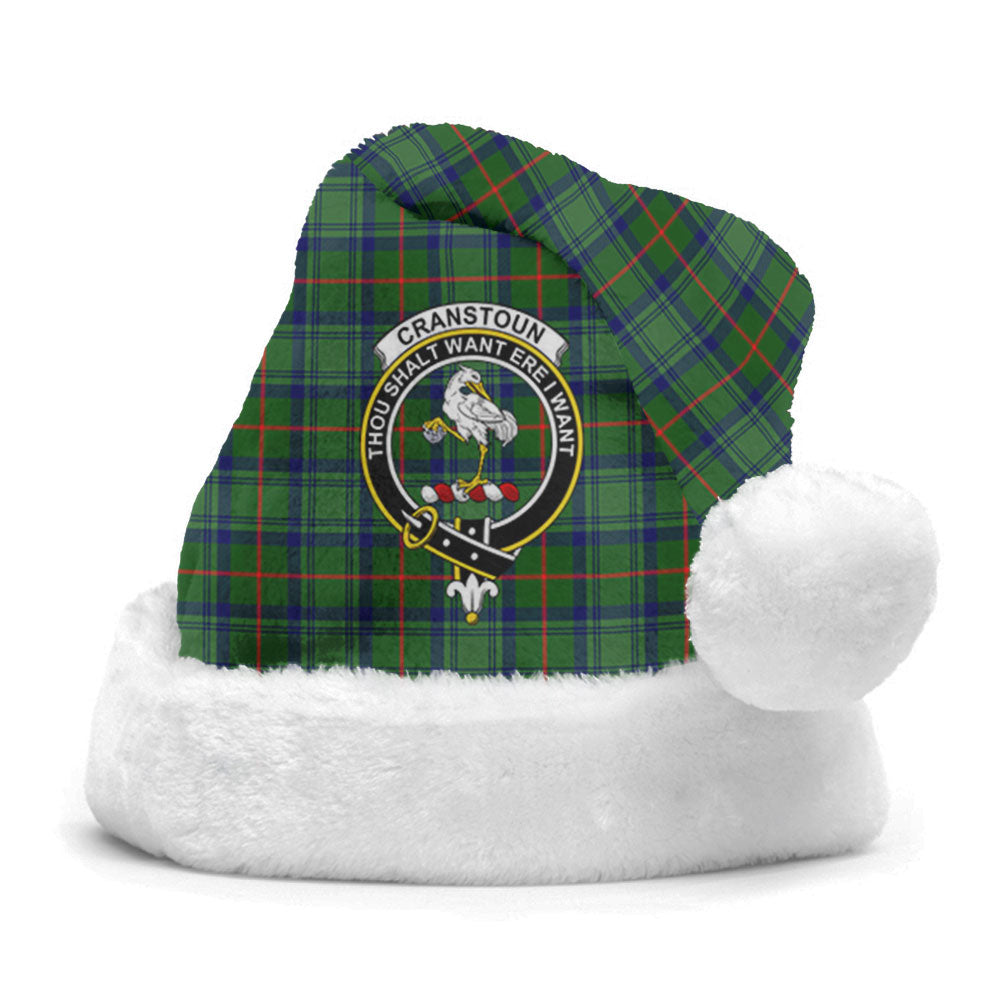Clan Cranstoun Tartan Crest Christmas Santa Hat DX23 Cranstoun Tartan Tartan Santa Hat   