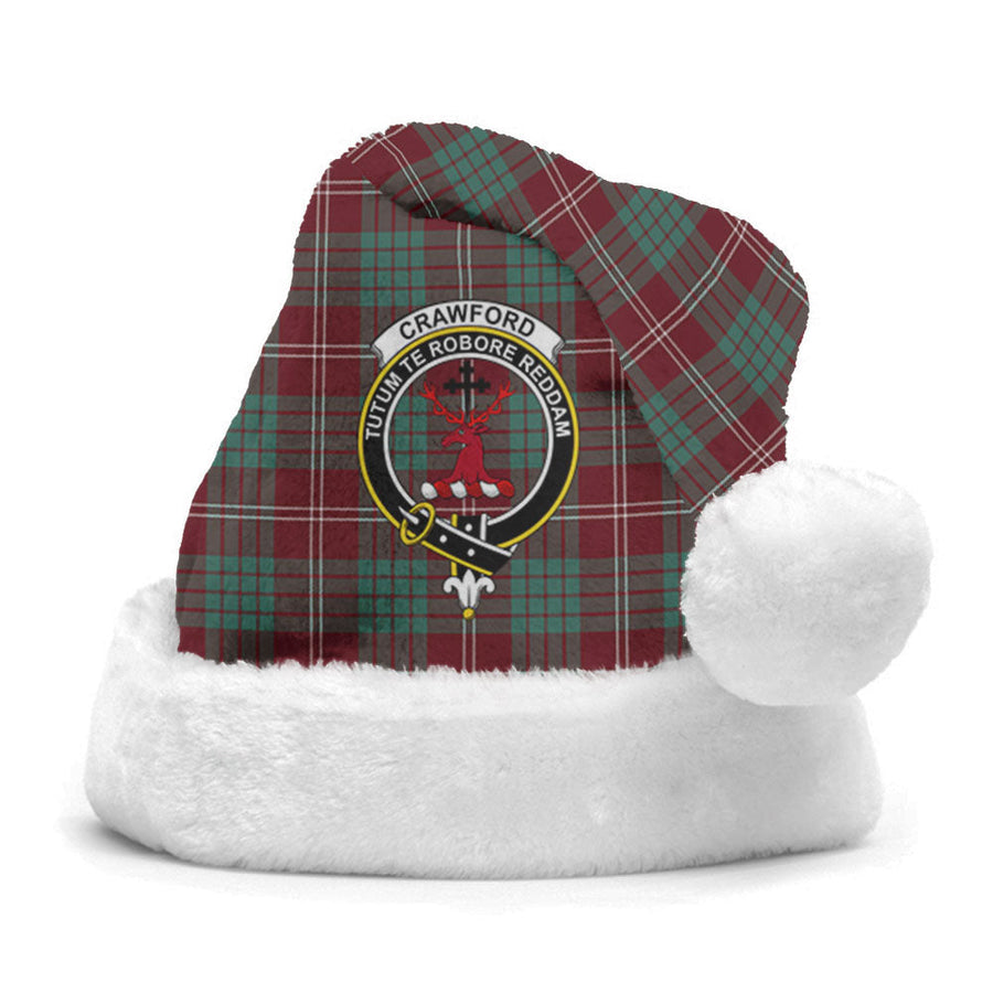 Clan Crawford Modern Tartan Crest Christmas Santa Hat CC24 Crawford Modern Tartan Tartan Santa Hat   