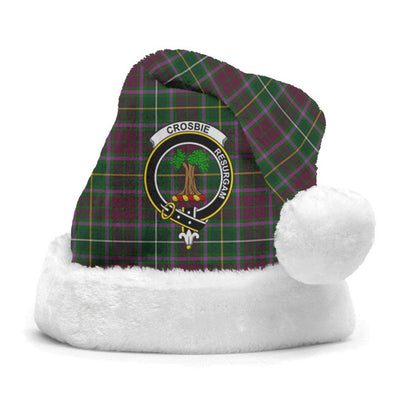 Clan Crosbie (or Crosby) Tartan Crest Christmas Santa Hat