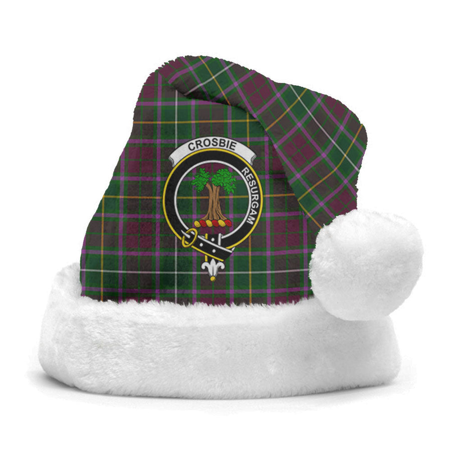 Clan Crosbie (or Crosby) Tartan Crest Christmas Santa Hat QN64 Crosbie (or Crosby) Tartan Tartan Santa Hat   
