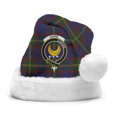 Clan Durie Tartan Crest Christmas Santa Hat
