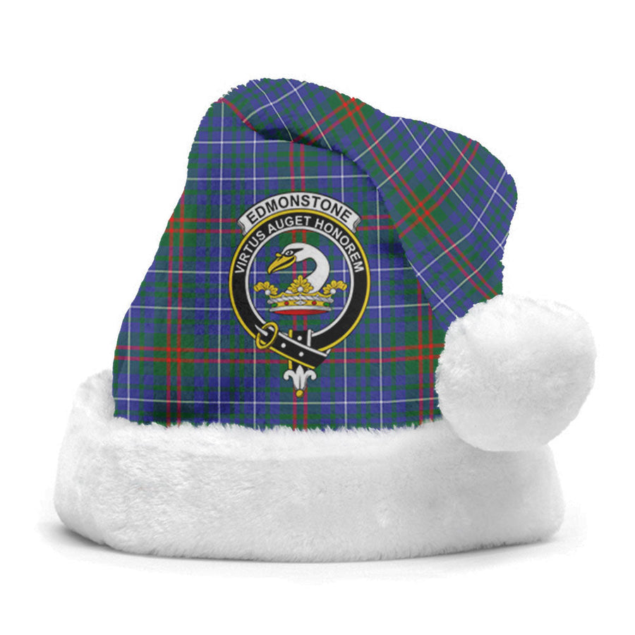 Clan Edmonstone Tartan Crest Christmas Santa Hat RR47 Edmonstone Tartan Tartan Santa Hat   