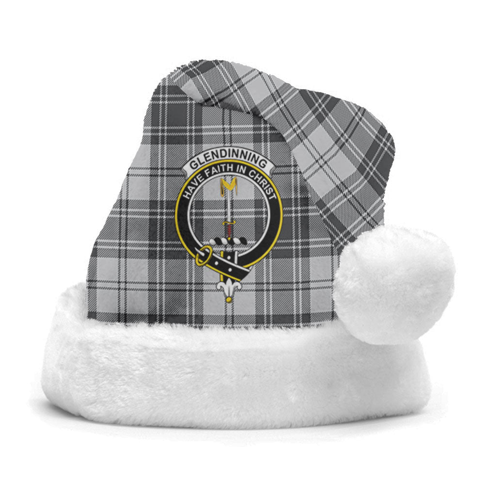 Clan Glendinning Tartan Crest Christmas Santa Hat BB57 Glendinning Tartan Tartan Santa Hat   