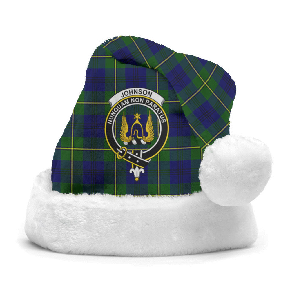 Clan Johnson Modern Tartan Crest Christmas Santa Hat ZU32 Johnson Modern Tartan Tartan Santa Hat   
