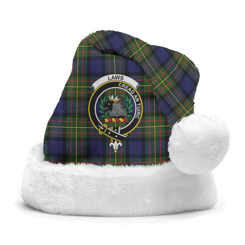 Clan Laws Tartan Crest Christmas Santa Hat HA49 Laws Tartan Tartan Santa Hat   