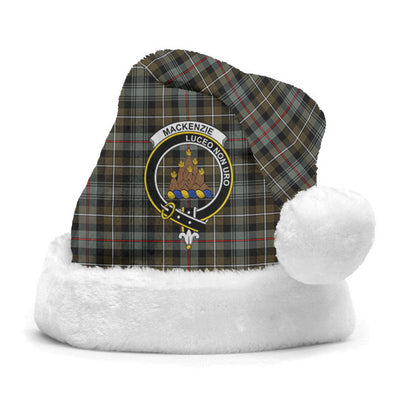 Clan MacKenzie Weathered Tartan Crest Christmas Santa Hat RG57