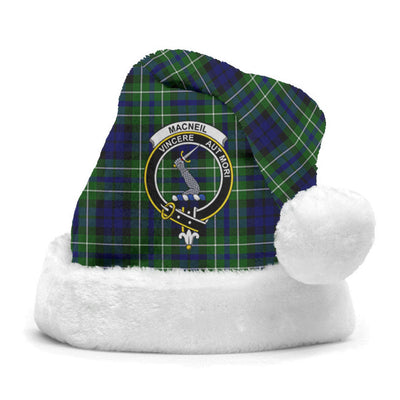 Clan MacNeil of Colonsay Modern Tartan Crest Christmas Santa Hat