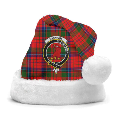 Clan MacNicol (of Scorrybreac) Tartan Crest Christmas Santa Hat IO36