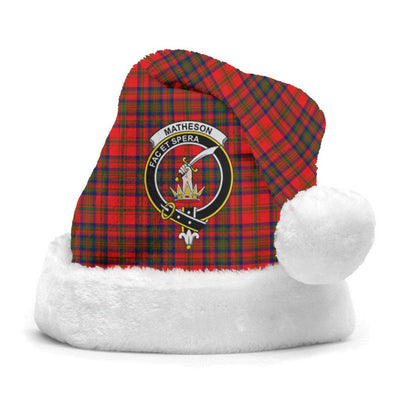 Clan Matheson Modern Tartan Crest Christmas Santa Hat VY98