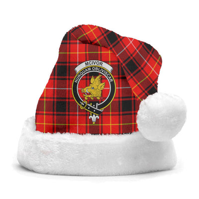 Clan McIvor Tartan Crest Christmas Santa Hat