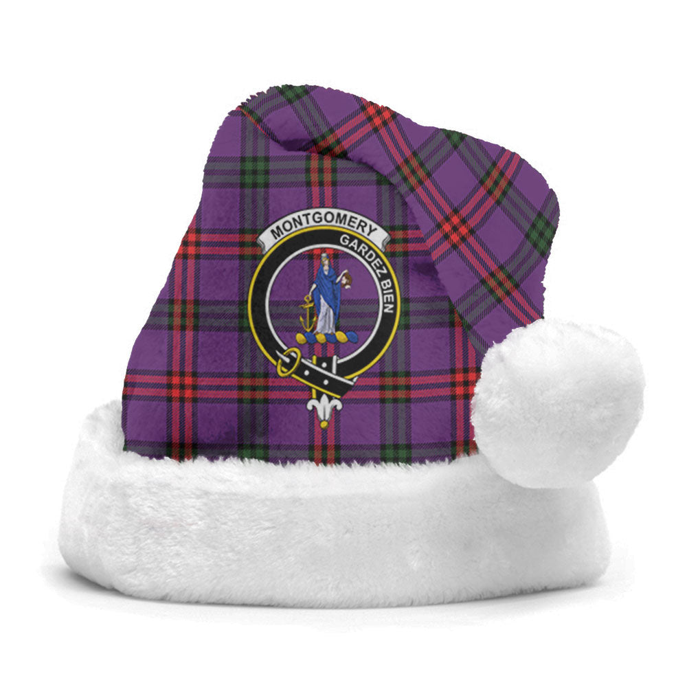 Clan Montgomery Modern Tartan Crest Christmas Santa Hat QP84 Montgomery Modern Tartan Tartan Santa Hat   