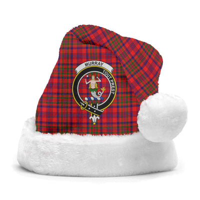 Clan Murray (of Dysart) Tartan Crest Christmas Santa Hat RH12