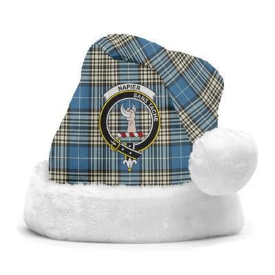 Clan Napier Ancient Tartan Crest Christmas Santa Hat