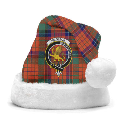 Clan Nicolson Ancient Old Tartan Crest Christmas Santa Hat