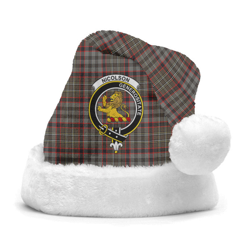 Clan Nicolson Hunting Weathered Tartan Crest Christmas Santa Hat GY54 Nicolson Hunting Weathered Tartan Tartan Santa Hat   