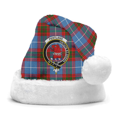 Clan Pentland Tartan Crest Christmas Santa Hat