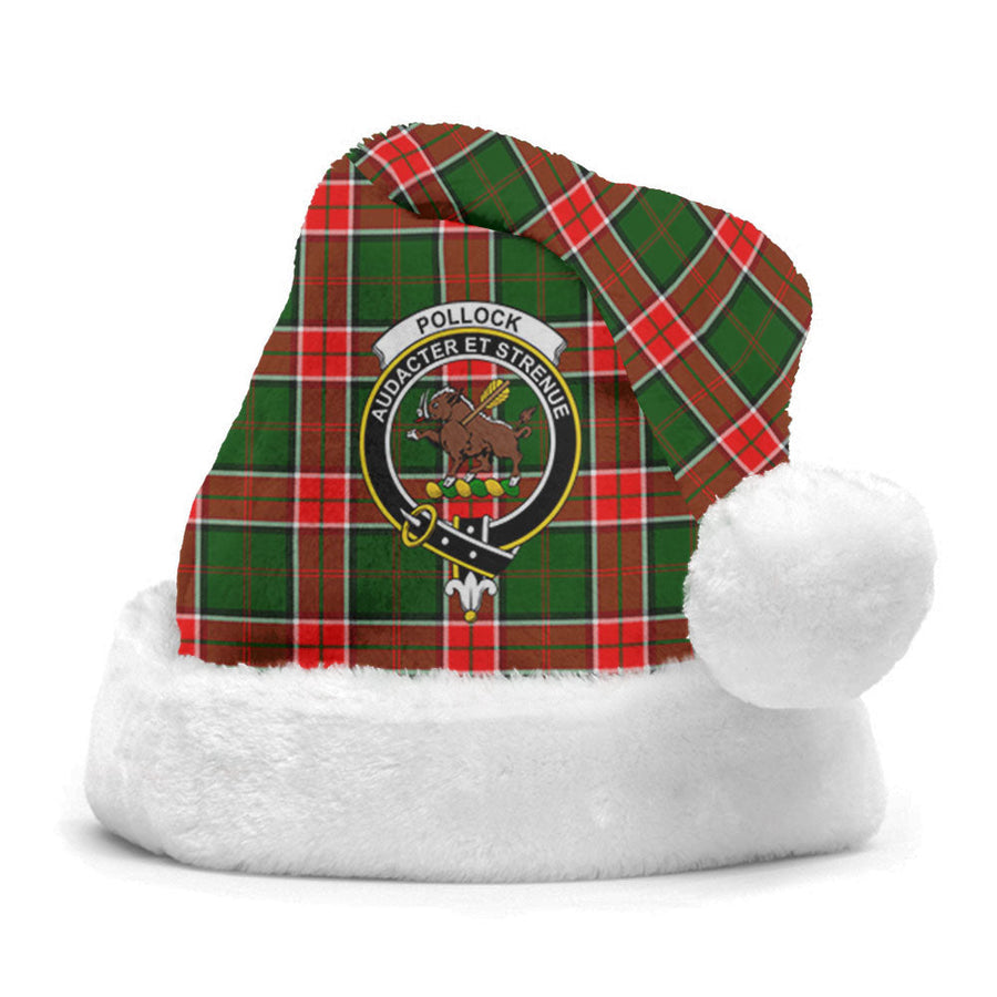 Clan Pollock Tartan Crest Christmas Santa Hat FE60 Pollock Tartan Tartan Santa Hat   