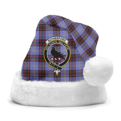 Clan Rutherford Tartan Crest Christmas Santa Hat
