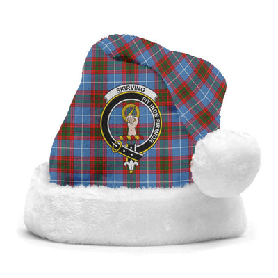 Clan Skirving Tartan Crest Christmas Santa Hat